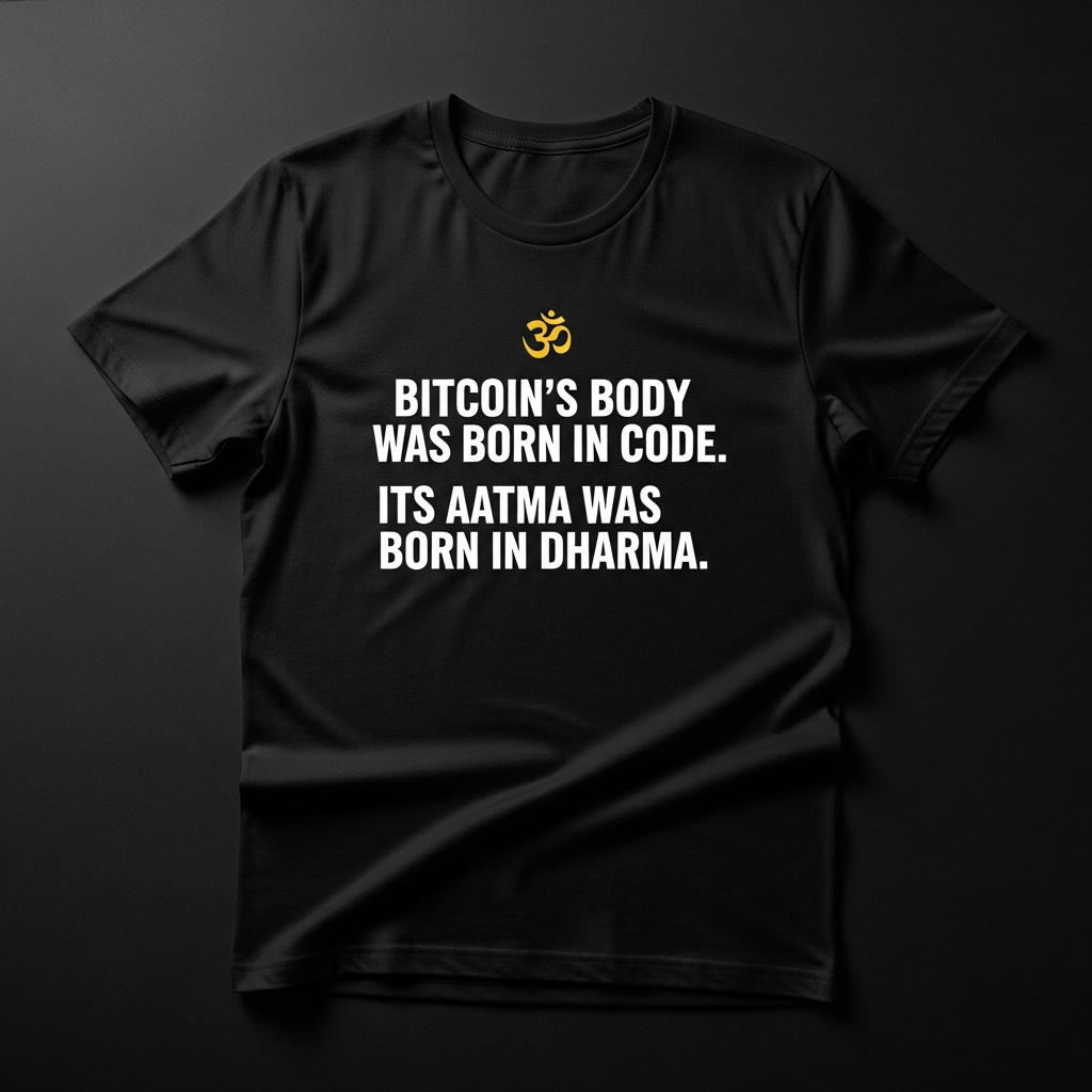 Bitcoin's body was born in code. Its Aatma was born in Dharma.